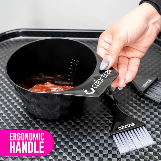 Colortrak XL Black Diamond Easy Grip Bowl with Measurement Markings and a Non Slip Rubber Bottom for an Easy Grip and Spill Resistance, Bowl for Hairstylists, Hair Color Mixing Bowl