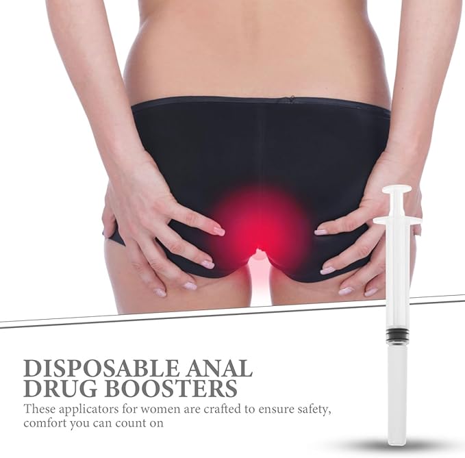 20Pcs Disposable Rectum Injector Applicator Transparent White Health Tool for Smooth and Painless Application Gel 4.72 inches