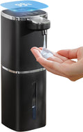 Automatic Liquid Soap Dispenser, 13.5oz/400mL, USB Rechargeable, 9-Level Adjustable, IPX5 Waterproof, Touchless & Wall/Tabletop, Compatible with Thick Thin Dish Soap for Kitchen Bathroom, Black