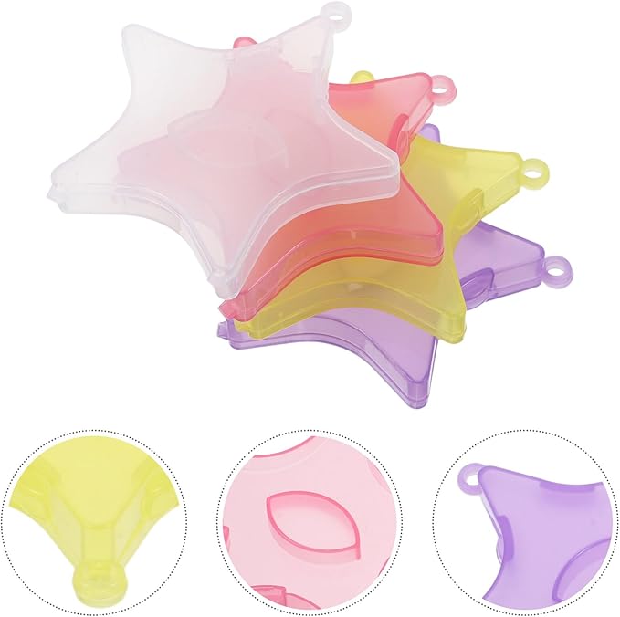 12pcs Star Shape Eyelash Storage Case Set Colorful False Eyelashes Organizer for Travel and Makeup Storage