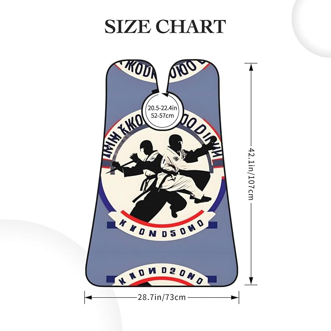 Taekwondo Design Print Beard Bib Apron For Men, Beard Hair Catcher For Men Shaving Trimming,Beard Cape Cloth
