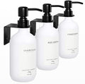 Shampoo Dispenser for Shower Wall Mount, No Drill Shampoo and Conditioner Dispenser with Matte Pump and Waterproof Labels, Shower Soap Dispenser Wall Mounted for Home Bathroom - White