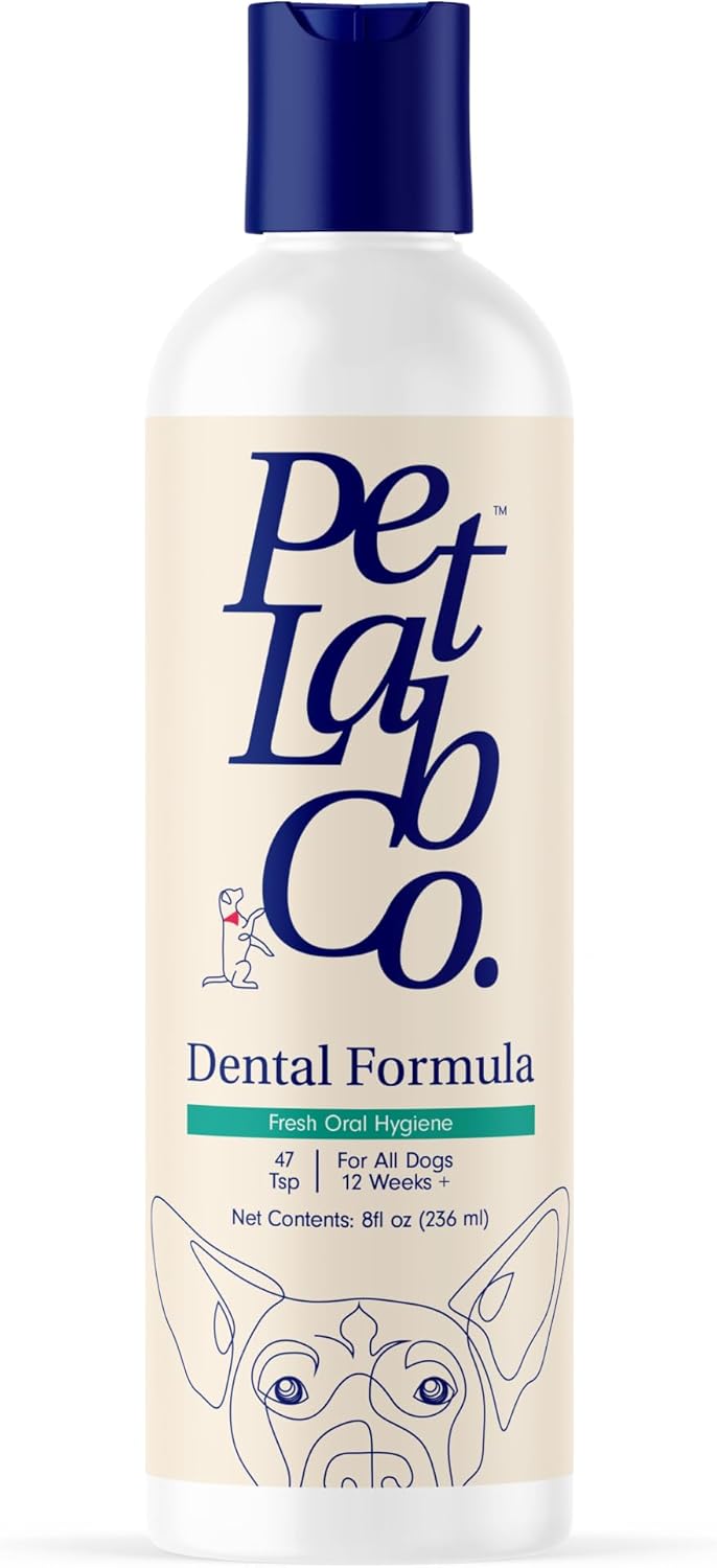 PetLab Co. Dog Dental Formula - Keep Dog Breath Fresh and Teeth Clean - Supports Gum Health - Water Additive Dental Care Targets Tartar - Packaging May Vary
