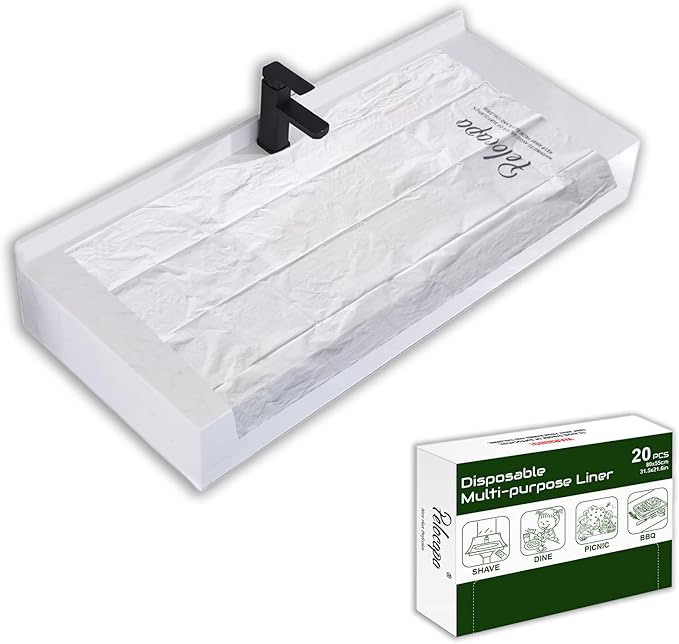 Disposable Hair Beard Catchers, Disposable Sink Liners for Trimming, 20 Pcs Large Sink Covers for Beard Grooming