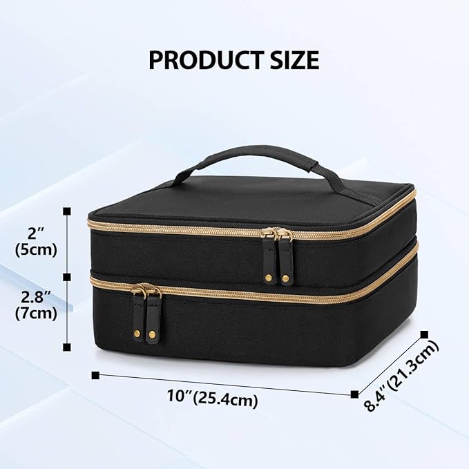 CURMIO Double Layer Hair Clipper Travel Carrying Case, Barber Supplies Organizer Storage Bag Compatible with Ufree/Wahl/Andis/Hatteker/Osterpro and Most Standard Hair Trimmer, Men Grooming Kit