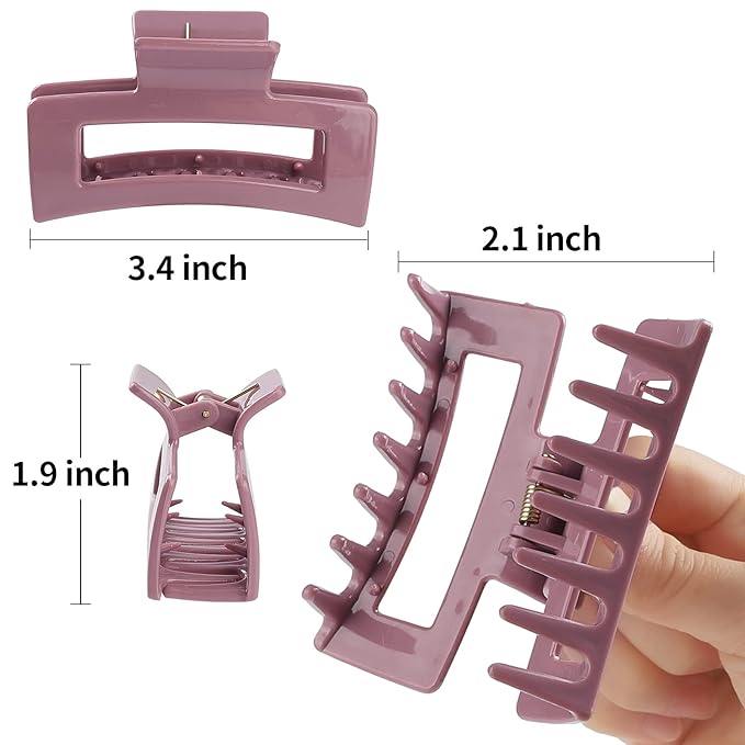 15 Pack Rectangle Hair Claw Clips Solid Color Hair Clips Stylish Elegant Barrettes for All Hair Types for Women Non-Slip Hair Jaw Clips