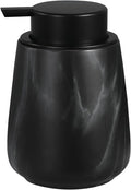12Oz Ceramic Liquid Soap Dispenser - Modern Lotion Hand Soap Dispenser with Easy-to-Press Black Pump, Reusable and Refillable Dish Soap Dispensers for Bathroom & Kitchen, Marble Black