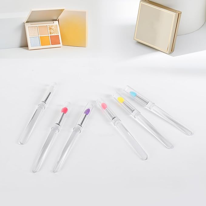 Reusable Lip Mask Applicators - 6 Pcs Silicone Lip Gloss & Lipstick Brush Set