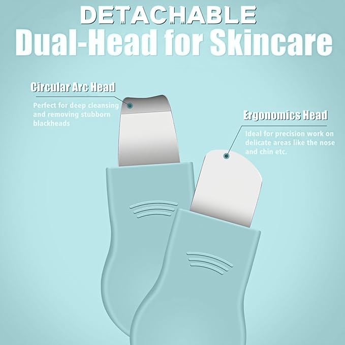 Blackhead Remover & Pimple Extractor Kit Dual-Ended Skin-Friendly Design for Sensitive Skin Professional Pore Cleanse & Acne Home Facial Care Tools with Stainless Steel Scraper (Blue-with Needle)