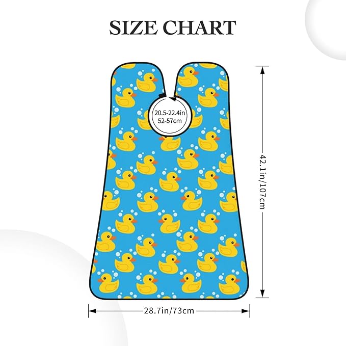 Non-Stick Beard Bib for Shaving, Yellow Rubber Duck Shave Bib, Waterproof Hair Catcher with Suction Cups, Grooming Apron Men Husband
