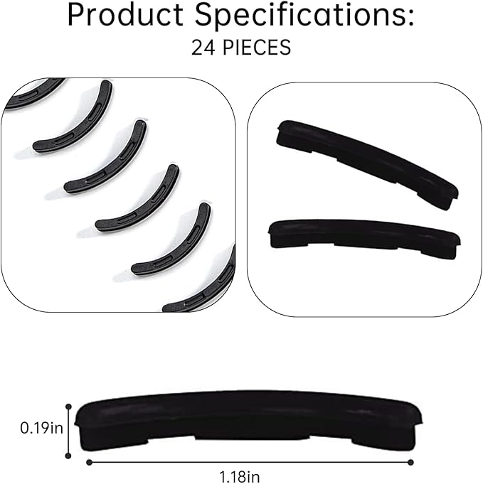 Eyelash Curler Refills Compatible with Tweezerman,Eyelash Curler Refills for Tweezerman,Silicone Lash Curler Refill Pads 24PCS (Black)