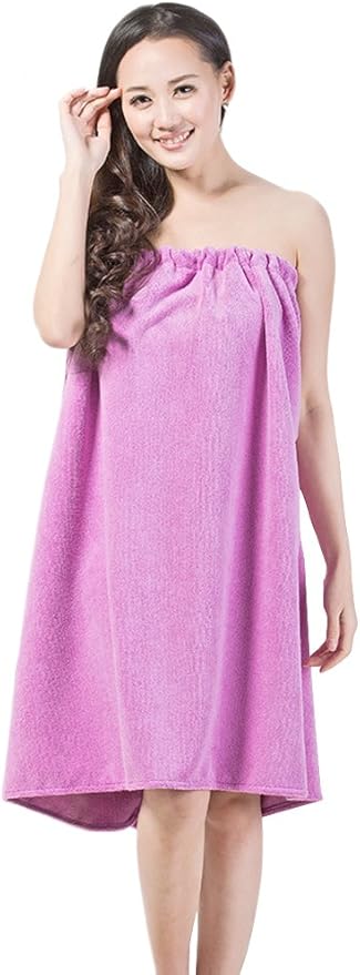FakeFace Women Absorbent Microfiber Bath Towel Body Wrap Set Gym Spa Robe Dry Hair Cap Beach Pool Shower Dress Towel Cover up