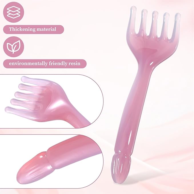 2 Pcs Scalp Massager for Hair Growth Hair Massager Scalp 5 Claw Resin Comb Handheld Relaxation Tool for Scalps Care Soothing Head Massage Father's Day Mother's Day Birthday Pink Purple