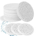 50-Count Facial Sponges Compressed Natural Cellulose Sponge Round Shape Face Sponge for Face Cleansing Exfoliating and Makeup Removal, White