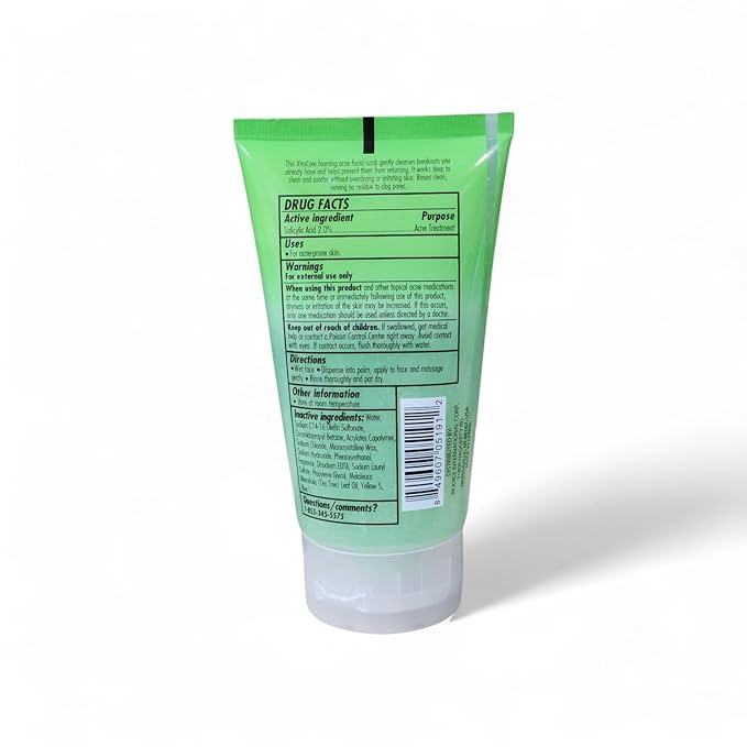 XtraCare OIL FREE FOAMING ACNE WASH Facial Scrub 5.3 oz. with Tea Tree Oil (Pack of 2)
