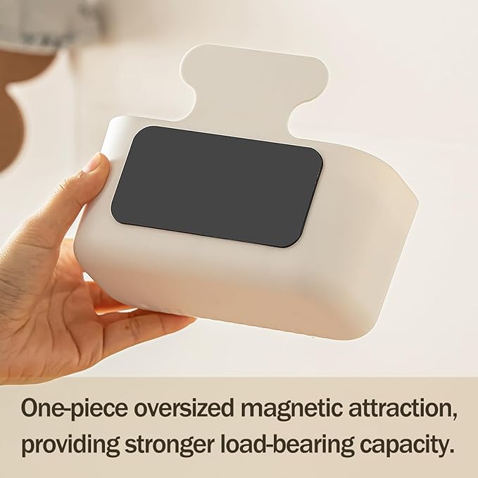 MORNITE Magnetic Cup Storage Holder for Fridge, Locker Magnetic Organizer Bin Basket for Pen,Mail,Card,Laundry,Board,Large Size,White
