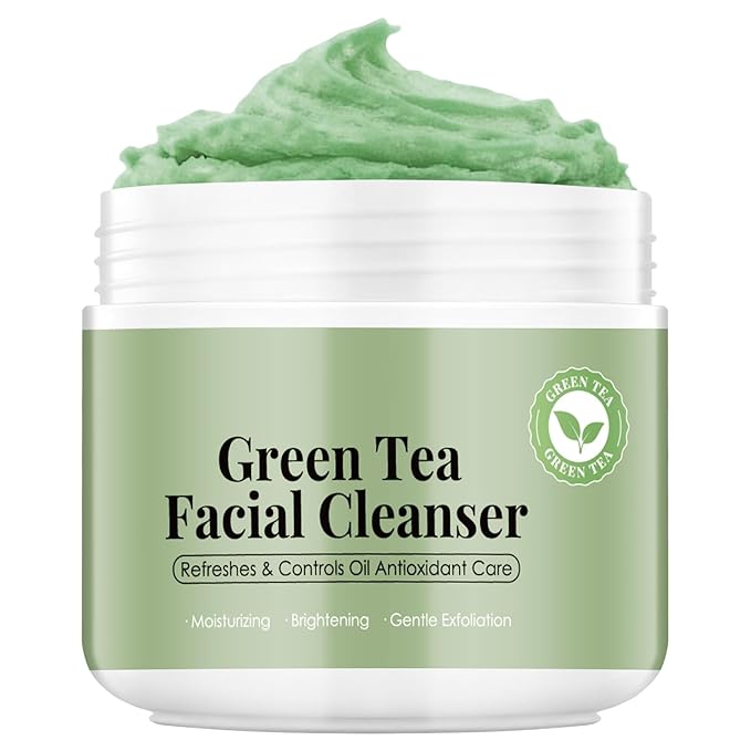 Green Tea Mochi Face Cleanser Wash Cream,Moisturizing,Deep-Cleansing,Oil Control,Makeup Cleansing Balm for Women for All Skin Types（5.29oz）