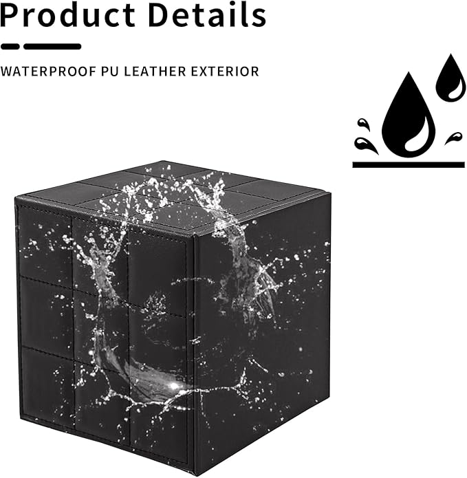 Modern Tissue Box Holder Square,Napkin Holder Pumping Paper Case Dispenser,Upgrade Large Size Facial Tissue Box Cover with Magnetic Bottom for Home Bathroom NightStand Office Desk (Black)