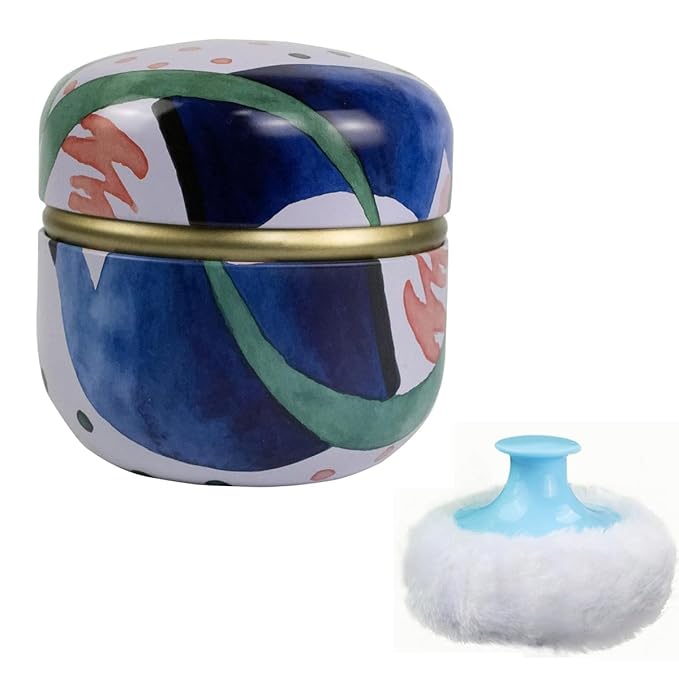 FOTN Body Powder Puff and Container for Dusting Powder,Powder Puff for Body Powder,Body Powder Container for Baby Women Loose Powder Containers (Abstract)