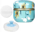 WEMEGA Body Powder Case with Powder Puff Powder Container Tea Box for Baby and Women Powder Puff and Powder Case for Travel (Flower butterfly1)