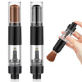 Tioncy 2 Pcs Refillable Loose Powder Brush Embossing Powder Brush Reusable Travel Spray Applicator Tool Retractable for Card Making Scrapbooking Craft Paint Makeup(Black, Brown)