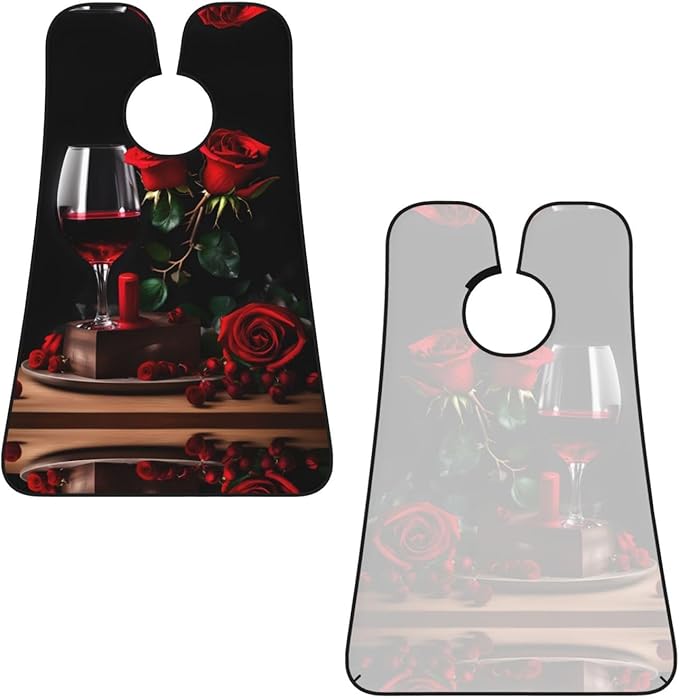 Red Stripe Firefighter Usa Flag Print Beard Bib Shaving Apron, Beard Hair Trimming Cape Gift For Dad