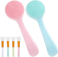 4 Pcs Silicone Face Brush with 2 Manual Face Scrub Brush, Facial Brushes for Cleaning, Exfoliating, and Skincare Routine