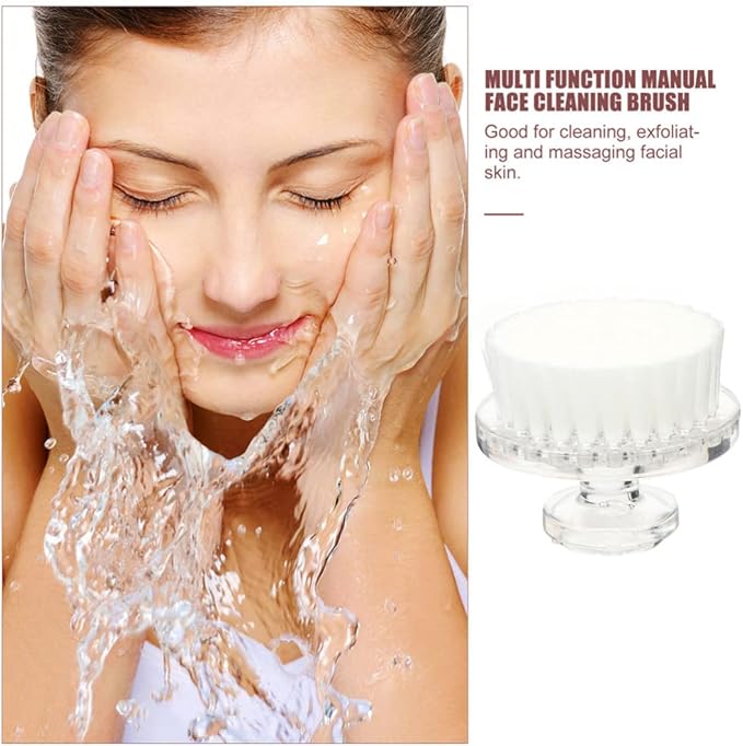 Facial Cleansing Brush White Manual Face Scrubber with Soft Bristles, Quick-Drying & Anti-Dust Design for Sensitive Skin, Travel-Friendly for Home & Travel Use for Women & Teens
