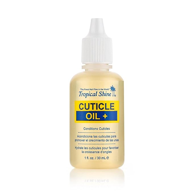 Tropical Shine Cuticle Oil + Plus Conditioner – Nourishing Nail & Cuticle Treatment for Dry, Cracked Cuticles, 1 oz