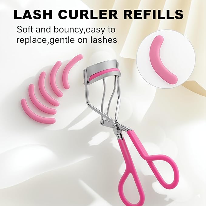 36Pack Compatible with Tweezerman Neon Pink Comfort Grip Eyelash Curler Refills,Silicone Rubber Eye lash Curlers Refill Compatible with Tweezerman Neon Pink Comfort Grip Eyelash Curler.