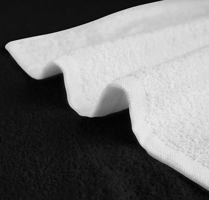 Avalon Towels Salon Towel - Black and White Hand Towels Bulk Pack of 24 - 100% Cotton Absorbent Spa, Facial & Gym Towel for Working Out - 16x27 Inches (Not Bleach Proof)