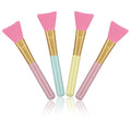 Cuttte 4pcs Silicone Face Mask Applicators, Flexible Facial Mud Masks Applicator, Hairless Moisturizers Tools, Soft Facial Brushes for Mud, Clay, Charcoal (Peach)