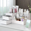 Large Makeup Capacity Cosmetic Storage Box Skin Care Organizer Jewelry,Makeup, Brushes, Lipsticks, Nail Polish Container,Desktop Dresser Sundries Storage Box (White)