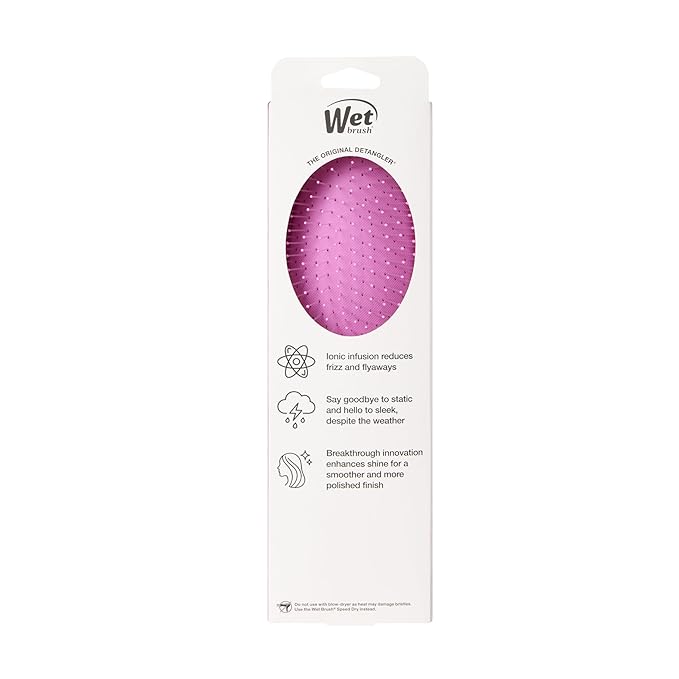 Wet Brush Frizz-Free Detangler Brush with Ionic Technology, Purple, Provides Frizz Control, Reduces Static, and Smooths All Hair Types, Best For Dry Hair, Made for Women, Men & Kids