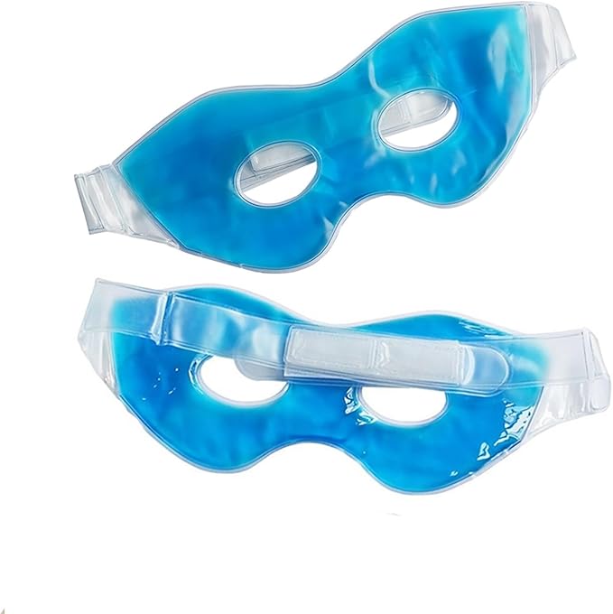 Cooling Eye Mask for Puffiness & Migraines - 2 Pack Reusable Hot and Cold Therapy Gel Mask for Dark Circles, Dry Eyes, Headache Relief - Free Non-Woven sleeve with Purchase (While Supplies Last)