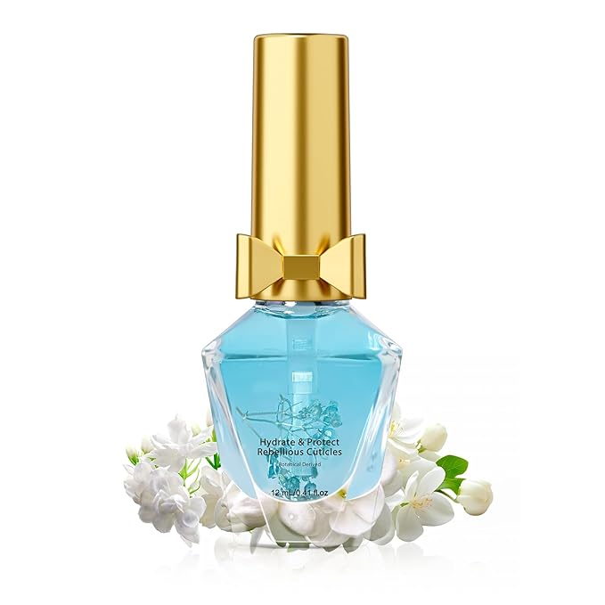 Cuticle Oil, Scented Cuticle Nail Oil Infused with Flowers, Hydrates, Moisturizes, Strengthens, Repairs, Revitalizing Cuticle Oils for Nails Damage Dry Cuticle, Jasmine, 12ml