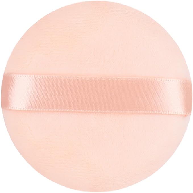Body Powder Puff Extra Large 6" Soft Dusting Powder Puff for Women Bath and Face Makeup Setting Powder Applicator - Perfect for Talcum or Loose Powder, Big Beauty Sponge (Beige 6" Only Puff)
