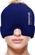 ONLYCARE Migraine Relief Cap, Upgraded Odorless Headache Relief Cap Mask Products, 360° Gel Surround Cooling Ice Pack Mask Head Wrap for Tension, Migraine, Sinus, Stress, Headaches, Hangover, Blue