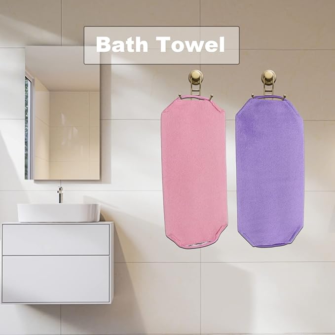 Back Scrubber Exfoliating Shower Back Washers Bath Body Scrubber Stretchable Pull Strap 2PCS and Purple washers for Shower