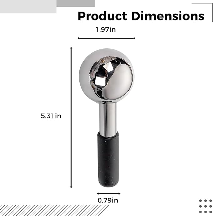 2 Pcs Ice Globes for Face, Stainless Steel Cryo Sticks, Hot & Cold Therapy, 5.3 X 1.9 in, Facial Massager for Puffiness and Headache Relief
