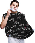 Professional Beard Bib, Non-Stick Hair Catcher Apron Waterproof, Shaving Grooming Essential for Men Dad, Love Heart Bride Wifey Shave Bib