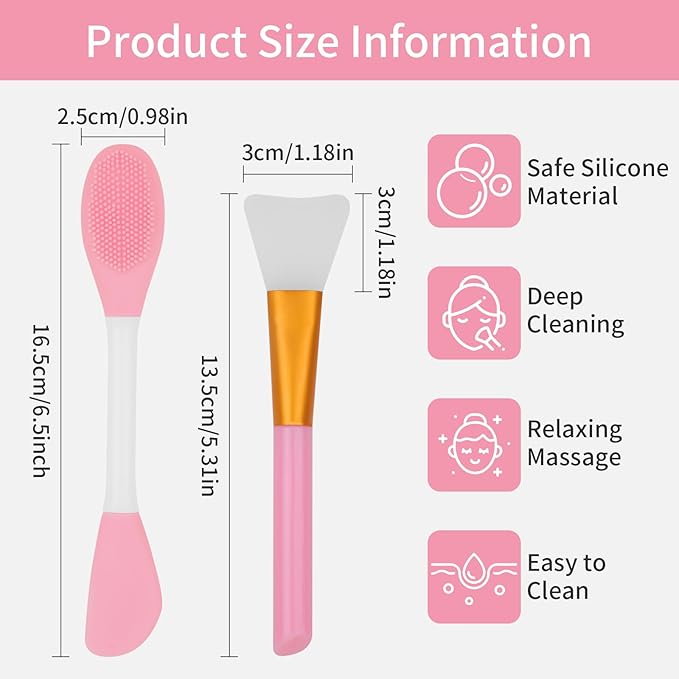4 Pcs Silicone Face Mask Applicators, Flexible Facial Mud Masks Applicator, Face Scrubber,Supplies Tool for Applying Facial Mask,Sleeping Mask,Clay Mask,Body Lotion