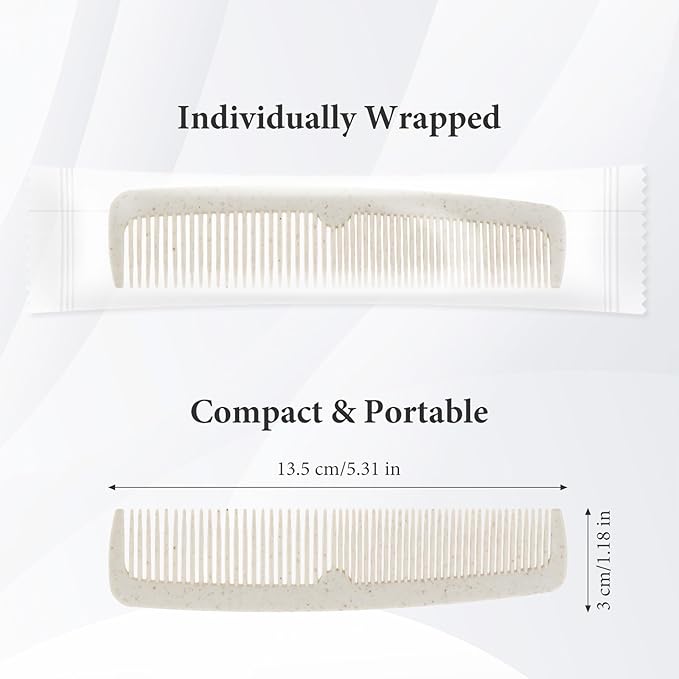 Hair Combs Bulk, 500 Pack Disposable Combs Individually Wrapped, Double Tooth for Beard and Hair, Suitable for Travel, Hotel, Event Gifting and Care Bag