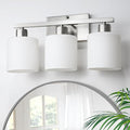 CANMEIJIA 3-Light Bathroom Vanity Light Fixtures with Brushed Nickel, Modern Vanity Lighting for Bedroom Living Room, Vanity Lights with Milky White Glass Shades, E26 Socket, Bulbs Not Included