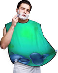Purple Rose And Skull Print Beard Bib Shaving Apron, Beard Hair Trimming Cape Gift For Dad