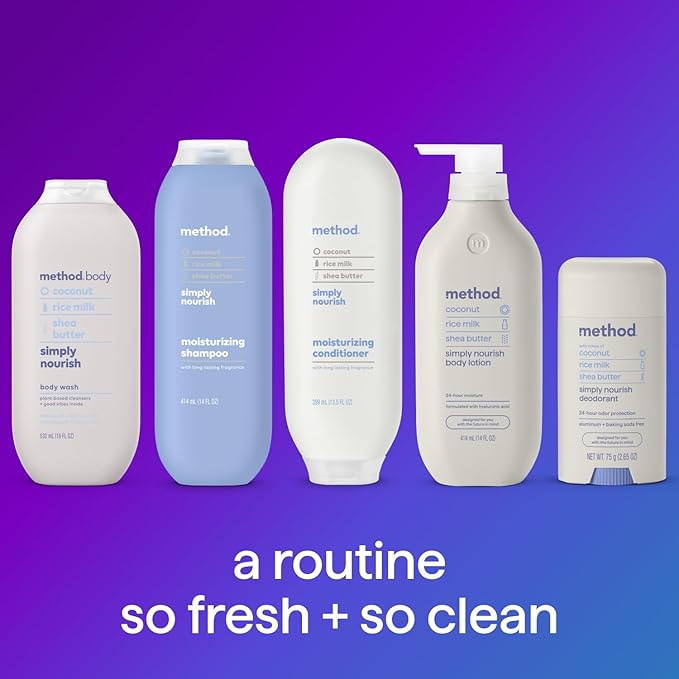 Method Body Wash,Simply Nourish,Paraben and Phthalate Free,18 oz,(Pack of 6)
