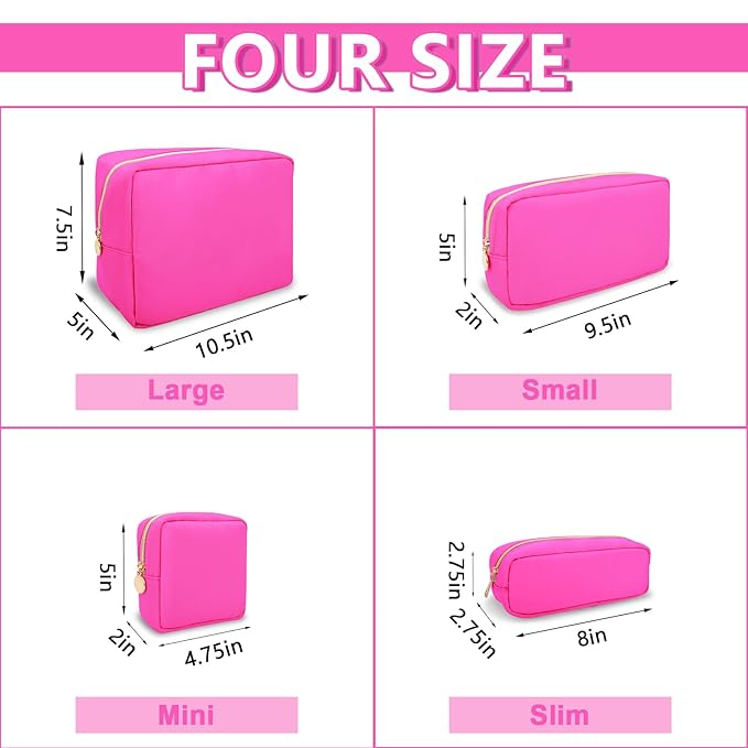 6 Pcs Waterproof Mini Makeup Bag Pouch for Purse,Small Cosmetic Travel Bag Pouch Nylon Toiletry Organizers Bag for Women Girls,Cute Mini Zipper Preppy Coin Purse for School Work Camping Travel