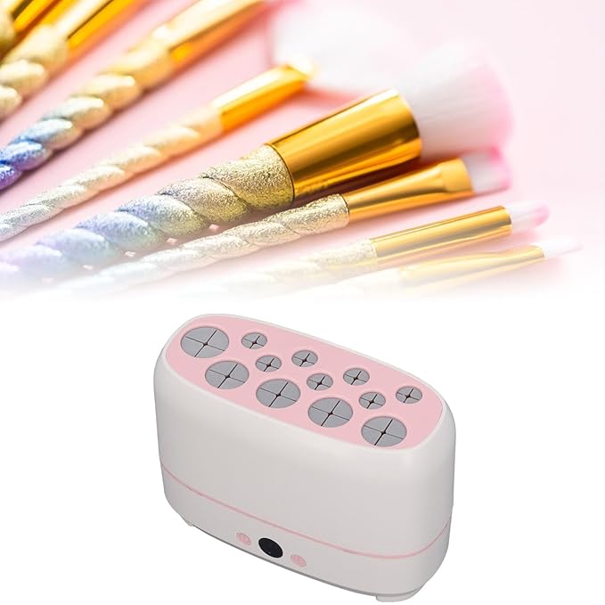 Makeup Brush Dryer Machine Quickly Drying 12 Holes Cosmetic Automatic Brush Drying Machine Multifunctional Tool Electric Makeup Brush Cleaner and Dryer for Professional Salon Home Use