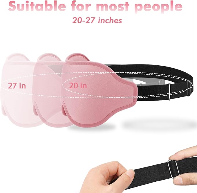 Sleep Eye Mask for Men Women, Lash Extensions 3D Sleeping Mask, Travel Blackout Night Blindfold Eye Shade Cover with Adjustable Strap (Pink-3D)