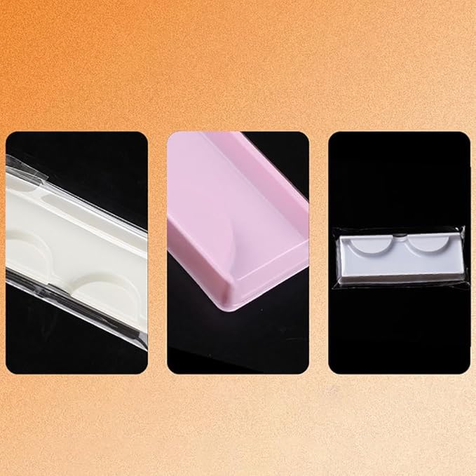 50 Pcs Plastic False Eyelash Storage Box Empty Lash Holder Container Eye Lash Packaging Case Eyelash Display Organizer Clear